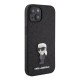 Husa Karl Lagerfeld Fixed Glitter Metal Ikonik pentru iPhone 15, Neagra (Bakr, KLHCP15SGKNPSK) by www.silkase.ro