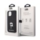 Husa Karl Lagerfeld Fixed Glitter Metal Ikonik pentru iPhone 15, Neagra (Bakr, KLHCP15SGKNPSK) by www.silkase.ro
