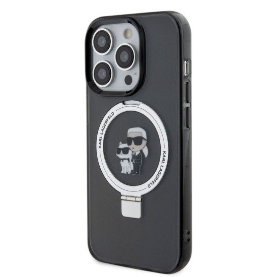 Husa Karl Lagerfeld Ringstand Karl and Choupette MagSafe pentru iPhone 15 Pro, Neagra Husa Karl Lagerfeld Ringstand Karl and Choupette MagSafe pentru iPhone 15 Pro, Neagra (Bakr, KLHMP15LHMRSKCK) by www.silkase.ro
