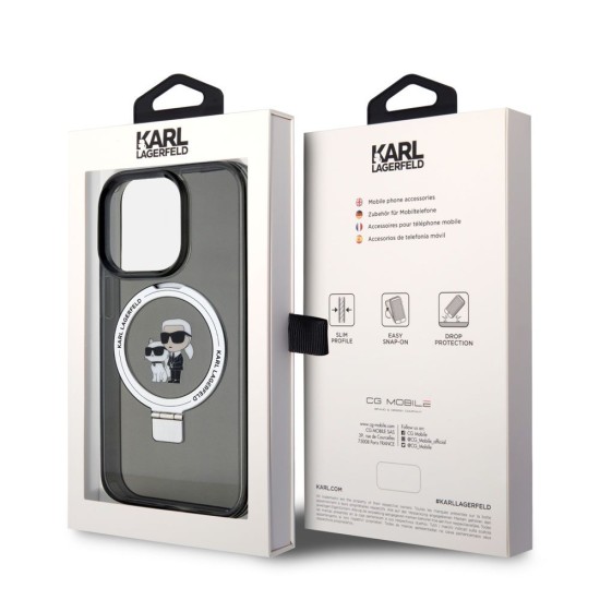 Husa Karl Lagerfeld Ringstand Karl and Choupette MagSafe pentru iPhone 15 Pro, Neagra Husa Karl Lagerfeld Ringstand Karl and Choupette MagSafe pentru iPhone 15 Pro, Neagra (Bakr, KLHMP15LHMRSKCK) by www.silkase.ro