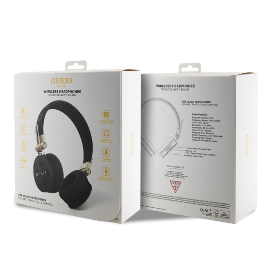 Căști Wireless Over-Ear Guess PU Leather 4G Metal Logo, Negre Căști Wireless Over-Ear Guess PU Leather 4G Metal Logo, Negre (Bakr, GUBH704GEMK) by www.silkase.ro