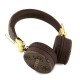 Căști Wireless Over-Ear Guess PU Leather 4G Metal Logo, Maro (Bakr, GUBH704GEMW) by www.silkase.ro