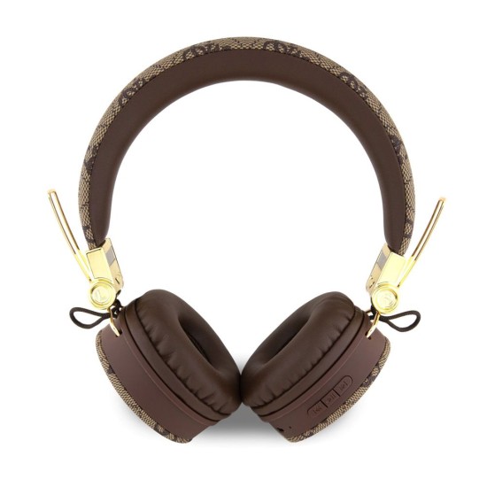 Căști Wireless Over-Ear Guess PU Leather 4G Metal Logo, Maro (Bakr, GUBH704GEMW) by www.silkase.ro