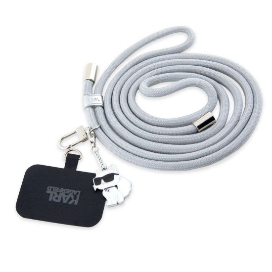 Curea de Umăr Universală (Crossbody Cord) Karl Lagerfeld cu Charm-uri Choupette, Gri Curea de Umăr Universală (Crossbody Cord) Karl Lagerfeld cu Charm-uri Choupette, Gri (Bakr, KLUCNMSCKIG) by www.silkase.ro