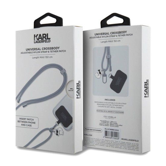Curea de Umăr Universală (Crossbody Cord) Karl Lagerfeld cu Charm-uri Choupette, Gri Curea de Umăr Universală (Crossbody Cord) Karl Lagerfeld cu Charm-uri Choupette, Gri (Bakr, KLUCNMSCKIG) by www.silkase.ro