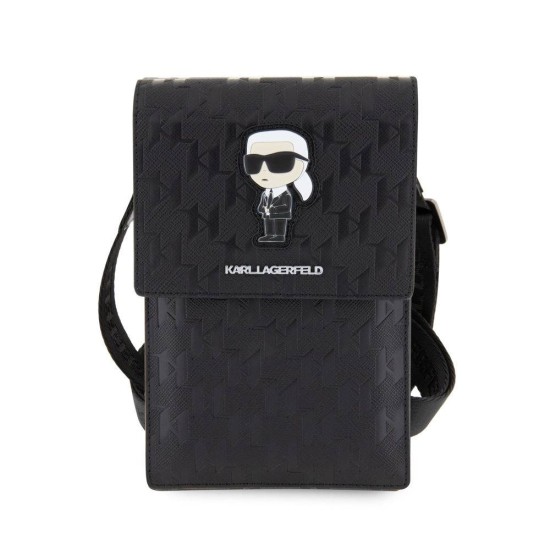 Geantă de Umăr / Portofel Telefon Karl Lagerfeld Saffiano Monogram Ikonik NFT, Neagra Geantă de Umăr / Portofel Telefon Karl Lagerfeld Saffiano Monogram Ikonik NFT, Neagra (Bakr, KLWBSAKHPKK) by www.silkase.ro
