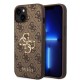 Husa Guess PU 4G Metal Logo pentru iPhone 15, Maro (Bakr, GUHCP15S4GMGBR) by www.silkase.ro