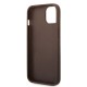 Husa Guess PU 4G Metal Logo pentru iPhone 15, Maro (Bakr, GUHCP15S4GMGBR) by www.silkase.ro