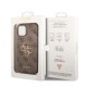 Husa Guess PU 4G Metal Logo pentru iPhone 15, Maro (Bakr, GUHCP15S4GMGBR) by www.silkase.ro