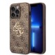 Husa Guess PU 4G Metal Logo pentru iPhone 15 Pro, Maro (Bakr, GUHCP15L4GMGBR) by www.silkase.ro