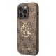 Husa Guess PU 4G Metal Logo pentru iPhone 15 Pro, Maro (Bakr, GUHCP15L4GMGBR) by www.silkase.ro