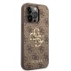 Husa Guess PU 4G Metal Logo pentru iPhone 15 Pro, Maro (Bakr, GUHCP15L4GMGBR) by www.silkase.ro