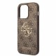 Husa Guess PU 4G Metal Logo pentru iPhone 15 Pro, Maro (Bakr, GUHCP15L4GMGBR) by www.silkase.ro