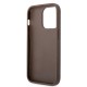 Husa Guess PU 4G Metal Logo pentru iPhone 15 Pro, Maro (Bakr, GUHCP15L4GMGBR) by www.silkase.ro