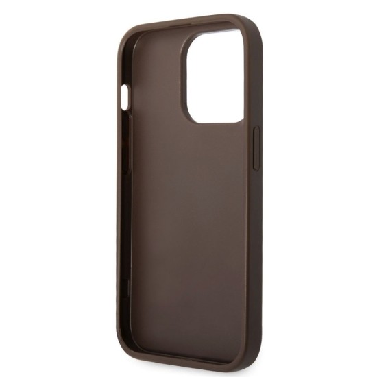 Husa Guess PU 4G Metal Logo pentru iPhone 15 Pro Max, Maro (Bakr, GUHCP15X4GMGBR) by www.silkase.ro
