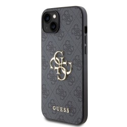 Husă de Protecție Guess PU 4G Metal Logo pentru iPhone 15 Plus, Grey Husă de Protecție Guess PU 4G Metal Logo pentru iPhone 15 Plus, Grey