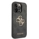 Husa Guess PU 4G Metal Logo pentru iPhone 15 Pro, Gri (Bakr, GUHCP15L4GMGGR) by www.silkase.ro