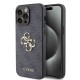 Husa Guess PU 4G Metal Logo pentru iPhone 15 Pro Max, Gri (Bakr, GUHCP15X4GMGGR) by www.silkase.ro