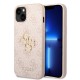 Husa Guess PU 4G Metal Logo pentru iPhone 15, Roz (Bakr, GUHCP15S4GMGPI) by www.silkase.ro