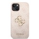 Husa Guess PU 4G Metal Logo pentru iPhone 15, Roz (Bakr, GUHCP15S4GMGPI) by www.silkase.ro