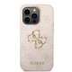 Husa Guess PU 4G Metal Logo pentru iPhone 15 Pro, Pink (Bakr, GUHCP15L4GMGPI) by www.silkase.ro
