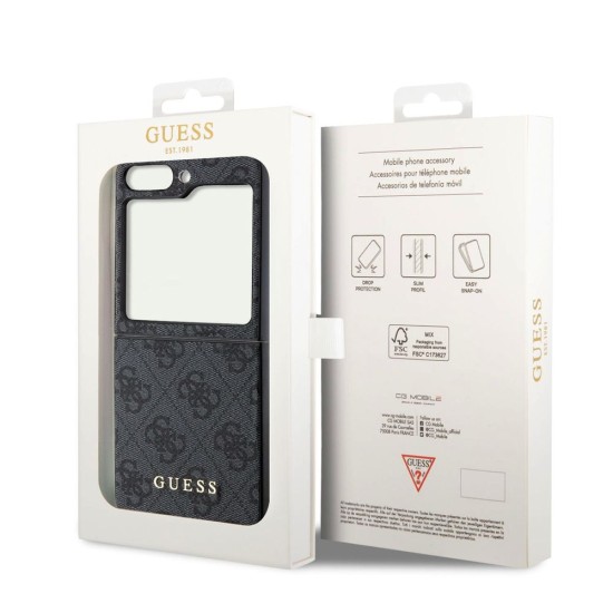 Husă de Protecție Guess 4G Charm pentru Samsung Galaxy Z Flip 5, Grey (Bakr, GUHCZF5GF4GGR) by www.silkase.ro