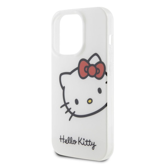 Husa Hello Kitty IML Head Logo pentru iPhone 13 Pro, Alba (Bakr, HKHCP13LHCKHST) by www.silkase.ro
