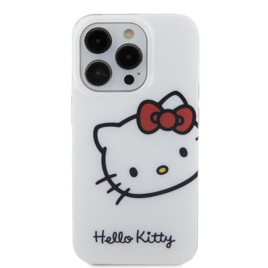 Husa Hello Kitty IML Head Logo pentru iPhone 15 Pro Max, Alba (Bakr, HKHCP15XHCKHST) by www.silkase.ro