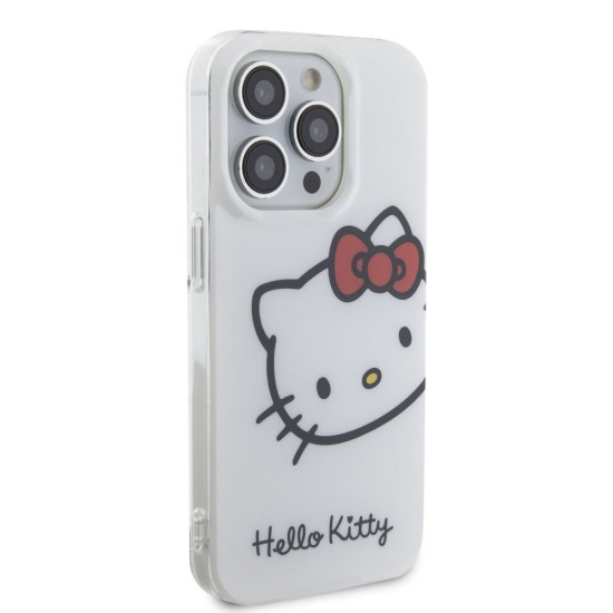 Husa Hello Kitty IML Head Logo pentru iPhone 15 Pro Max, Alba (Bakr, HKHCP15XHCKHST) by www.silkase.ro