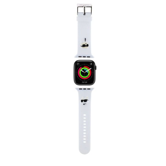 Curea Karl Lagerfeld NFT Karl and Choupette Head pentru Apple Watch 38/40/41mm, Alba Curea Karl Lagerfeld NFT Karl and Choupette Head pentru Apple Watch 38/40/41mm, Alba (Bakr, KLAWMSLKCNH) by www.silkase.ro