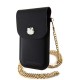 Geantă de Umăr / Portofel Telefon Hello Kitty PU Metal Logo, Neagra (Bakr, HKOWBPGHDLMK) by www.silkase.ro
