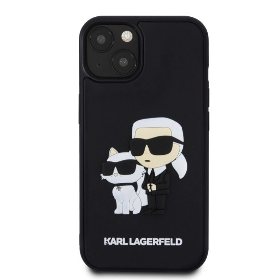 Husa Karl Lagerfeld 3D Rubber Karl and Choupette pentru iPhone 13, Neagra Husa Karl Lagerfeld 3D Rubber Karl and Choupette pentru iPhone 13, Neagra (Bakr, KLHCP13M3DRKCNK) by www.silkase.ro