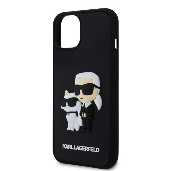 Husa Karl Lagerfeld 3D Rubber Karl and Choupette pentru iPhone 13, Neagra Husa Karl Lagerfeld 3D Rubber Karl and Choupette pentru iPhone 13, Neagra (Bakr, KLHCP13M3DRKCNK) by www.silkase.ro