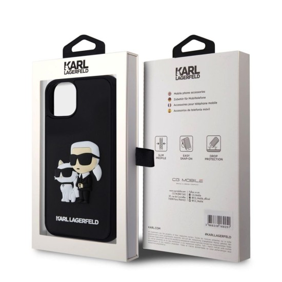 Husa Karl Lagerfeld 3D Rubber Karl and Choupette pentru iPhone 13, Neagra Husa Karl Lagerfeld 3D Rubber Karl and Choupette pentru iPhone 13, Neagra (Bakr, KLHCP13M3DRKCNK) by www.silkase.ro