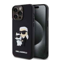 Husa Karl Lagerfeld 3D Rubber Karl and Choupette pentru iPhone 13 Pro Max, Neagra