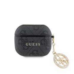 Husa Guess 4G Script Charm pentru AirPods 3, Neagra