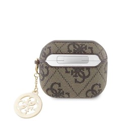 Husa Guess 4G Script Charm pentru AirPods 3, Maro Husa Guess 4G Script Charm pentru AirPods 3, Maro