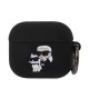 Husa Karl Lagerfeld 3D Logo NFT Karl and Choupette Silicon pentru AirPods 3, Neagra (Bakr, KLA3RUNKC) by www.silkase.ro