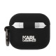 Husa Karl Lagerfeld 3D Logo NFT Karl and Choupette Silicon pentru AirPods 3, Neagra (Bakr, KLA3RUNKC) by www.silkase.ro