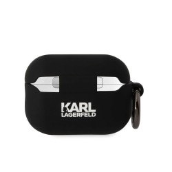 Husa Karl Lagerfeld 3D Logo NFT Karl and Choupette pentru AirPods Pro 2, Silicone, Black