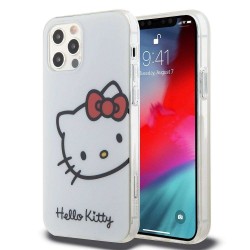 Husa Hello Kitty IML Head Logo pentru iPhone 12 / 12 Pro, Alba