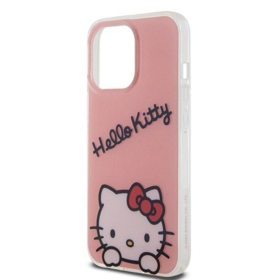 Husa Hello Kitty IML Daydreaming Logo pentru iPhone 13 Pro, Roz (Bakr, HKHCP13LHKDSP) by www.silkase.ro
