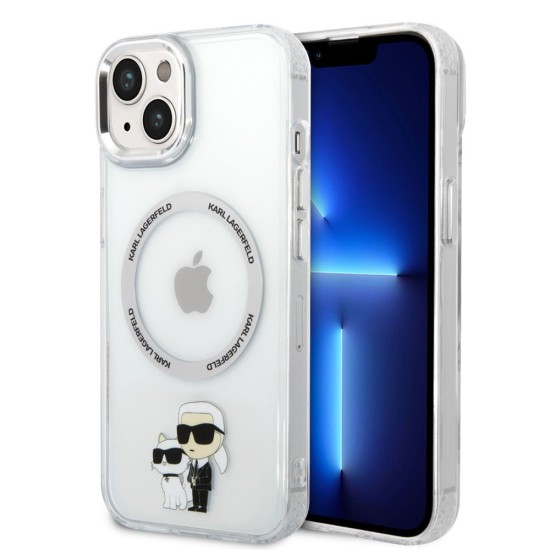 Husa Karl Lagerfeld IML Karl and Choupette MagSafe pentru iPhone 15, Transparenta Husa Karl Lagerfeld IML Karl and Choupette MagSafe pentru iPhone 15, Transparenta (Bakr, KLHMP15SHNKCIT) by www.silkase.ro