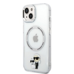 Husa Karl Lagerfeld IML Karl and Choupette MagSafe pentru iPhone 15, Transparenta Husa Karl Lagerfeld IML Karl and Choupette MagSafe pentru iPhone 15, Transparenta