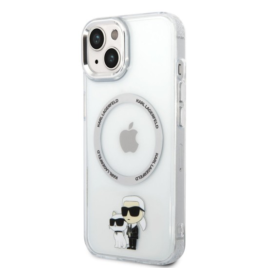 Husa Karl Lagerfeld IML Karl and Choupette MagSafe pentru iPhone 15, Transparenta Husa Karl Lagerfeld IML Karl and Choupette MagSafe pentru iPhone 15, Transparenta (Bakr, KLHMP15SHNKCIT) by www.silkase.ro