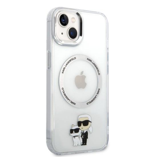 Husa Karl Lagerfeld IML Karl and Choupette MagSafe pentru iPhone 15, Transparenta Husa Karl Lagerfeld IML Karl and Choupette MagSafe pentru iPhone 15, Transparenta (Bakr, KLHMP15SHNKCIT) by www.silkase.ro