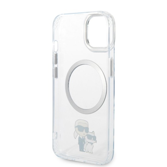 Husa Karl Lagerfeld IML Karl and Choupette MagSafe pentru iPhone 15, Transparenta Husa Karl Lagerfeld IML Karl and Choupette MagSafe pentru iPhone 15, Transparenta (Bakr, KLHMP15SHNKCIT) by www.silkase.ro
