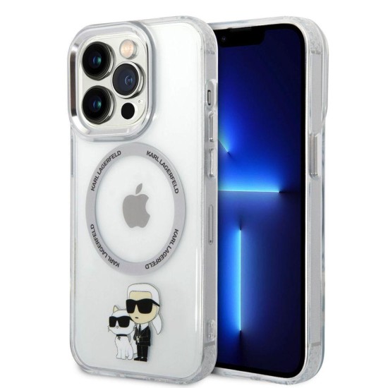 Husa Karl Lagerfeld IML Karl and Choupette MagSafe pentru iPhone 15 Pro, Transparenta Husa Karl Lagerfeld IML Karl and Choupette MagSafe pentru iPhone 15 Pro, Transparenta (Bakr, KLHMP15LHNKCIT) by www.silkase.ro