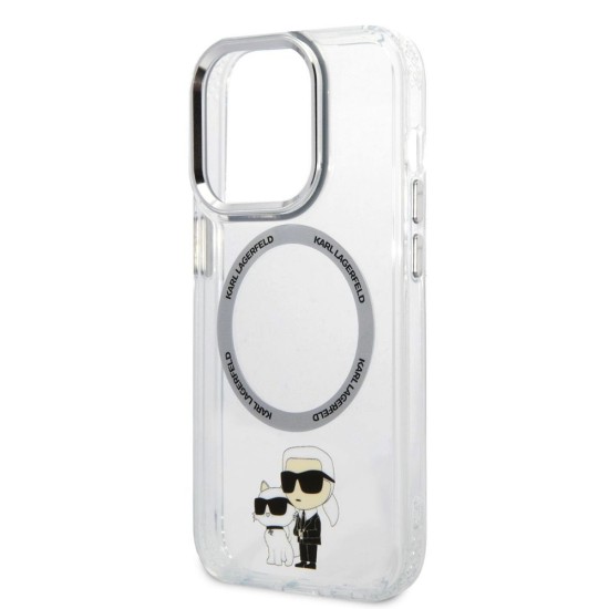 Husa Karl Lagerfeld IML Karl and Choupette MagSafe pentru iPhone 15 Pro, Transparenta Husa Karl Lagerfeld IML Karl and Choupette MagSafe pentru iPhone 15 Pro, Transparenta (Bakr, KLHMP15LHNKCIT) by www.silkase.ro