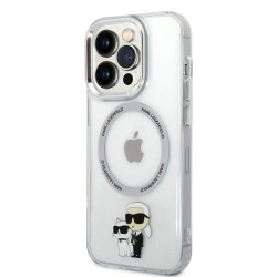 Husa Karl Lagerfeld IML Karl and Choupette MagSafe pentru iPhone 15 Pro Max, Transparenta Husa Karl Lagerfeld IML Karl and Choupette MagSafe pentru iPhone 15 Pro Max, Transparenta